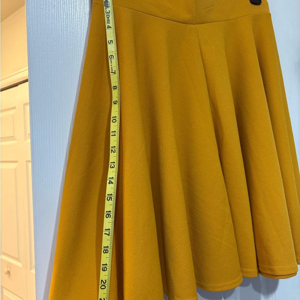 Mustard Yellow Knee Length Skirt - Picture 4 of 7